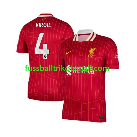 Fußballtrikots Liverpool Virgil van Dijk 4 2024-2025 Kurzarm Heimtrikotsatz kaufen